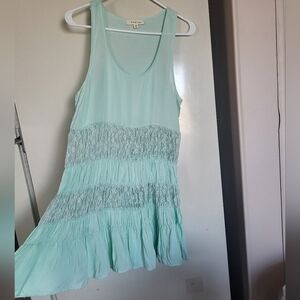 Mint Green Lace Tiered Dress